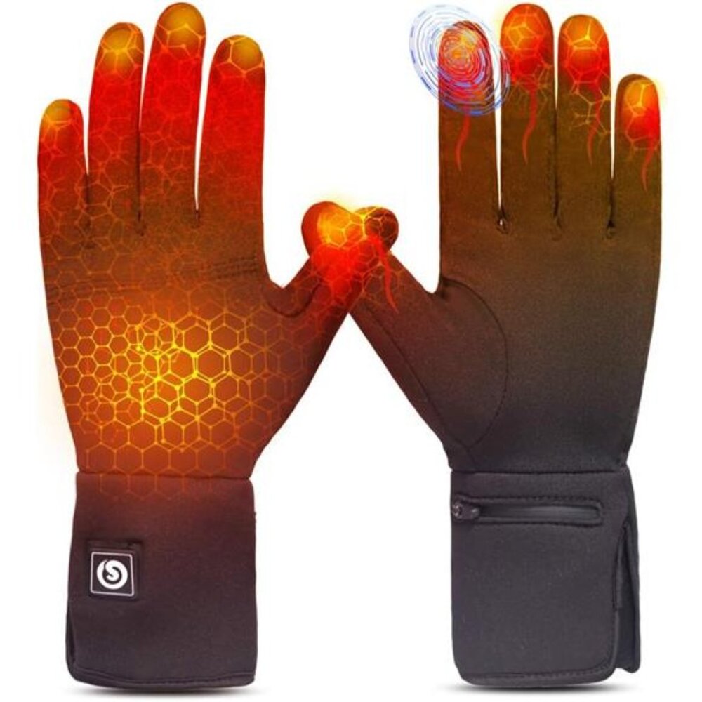 Heated Glove Liners for Men Women,Rechargeable Electric Battery Heating Riding